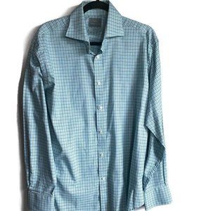 td thomas dean 100% Cotton long sleeve‎ plaid shirt Mens Size L